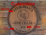 Monogrammed Personalized Reclaimed Wine Barrel Head/Lazy Susan/Clock/Wall Art/Wall Hanging/Laser Engraved/Wedding Gift/Free Shipping