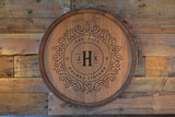 Personalized Reclaimed Wine Barrel Head/Lazy Susan/Clock/Wall Art/Wall Hanging/Laser Engraved/Laser Engraving/Wedding Gift/Free Shipping
