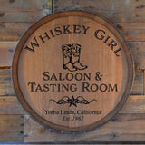 Whiskey Girl Personalized Barrel Head / Lazy Susan / Wall Hanging/Laser Engraved / Free Shipping