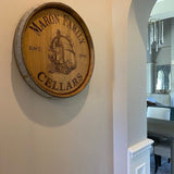 Personalized Reclaimed Wine Barrel Head/Lazy Susan/Clock/Wall Art/Wall Hanging/Laser Engraved/Laser Engraving/Wedding Gift/Free Shipping