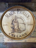 Personalized Reclaimed Wine Barrel Head/Lazy Susan/Clock/Wall Art/Wall Hanging/Laser Engraved/Laser Engraving/Wedding Gift/Free Shipping