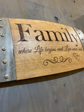 Family Wine Barrel Stave Sign/Laser Engraved/Laser Engraving/Personalized/Wedding/Wall Art/Wall Hanging/Free Shipping