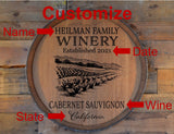 Personalized Family Winery & Wine of Choice Barrel Head: Lazy Susan or Wall Art