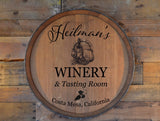 Personalized Family Winery & Tasting Room Wine Barrel Head: Lazy Susan or Wall Art