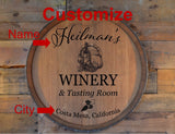 Personalized Family Winery & Tasting Room Wine Barrel Head: Lazy Susan or Wall Art