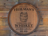 Personalized Family Whiskey Brand Wine Barrel Head: Lazy Susan or Wall Art