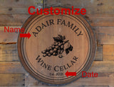 Personalized Family Winery Brand Wine Barrel Head: Lazy Susan or Wall Art