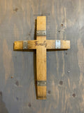 Wine Barrel Stave Laser Engraved Cross