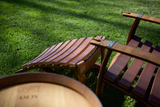 Adirondack Chairs made from Retired Wine Barrels and 2 Ottoman Foot Rests