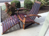 Adirondack Chairs made from Retired Wine Barrels and 2 Ottoman Foot Rests