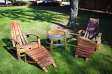 2 Wine Barrel Adirondack Chairs & Side Table Set Plus 2 Ottomans