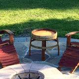2 Wine Barrel Adirondack Chairs & Side Table Set Plus 2 Ottomans