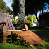 2 Wine Barrel Adirondack Chairs & Side Table Set Plus 2 Ottomans