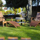 2 Wine Barrel Adirondack Chairs & Side Table Set Plus 2 Ottomans