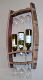 Barrel Stave Hanging Wine Bottle & Glass Holder