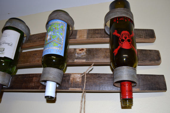 Hanging wine bottle discount holder