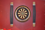 Budweiser Wine barrel head dart board kit with 2 chalkboard stave scorers