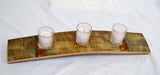 Wine barrel stave votive candle holder