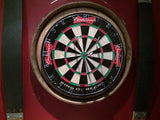 Budweiser Wine barrel head dart board kit with 2 chalkboard stave scorers