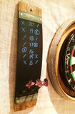 Wine Barrel Stave Chalkboard Dart Scorer