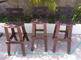 Wine Barrel Bar Stool w/ back