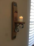 Wine Barrel Stave Wall Candle Holder