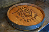 Personalized Reclaimed Wine Barrel Head: Lazy Susan or Wall Art