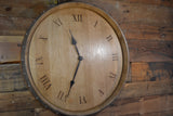 Custom Reclaimed Wine Barrel Head: Wall Clock