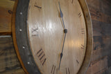 Custom Reclaimed Wine Barrel Head: Wall Clock