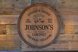 Personalized Reclaimed Wine Barrel Head: Lazy Susan/Wall Art