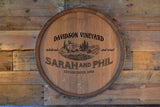 Personalized Reclaimed Wine Barrel Head: Lazy Susan/Wall Art
