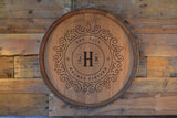 Personalized Reclaimed Wine Barrel Head: Lazy Susan/Wall Art