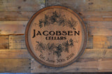 Personalized Reclaimed Wine Barrel Head: Lazy Susan/Wall Art