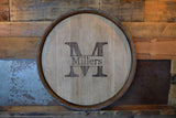 Personalized Reclaimed Wine Barrel Head - Lazy Susan/Wall Art