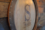Personalized Monogram Reclaimed Wine Barrel Head: Lazy Susan or Wall Art