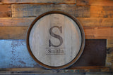 Personalized Monogram Reclaimed Wine Barrel Head: Lazy Susan or Wall Art