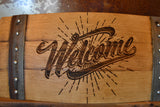 Welcome Wine Barrel Stave Sign