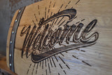 Welcome Wine Barrel Stave Sign