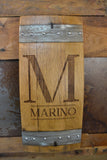 Personalized Family Monogram Wine Barrel Stave Sign