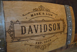 Personalized Family Established Wine Barrel Stave Sign