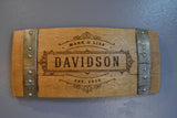 Personalized Family Established Wine Barrel Stave Sign