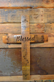 Custom Laser Engraved Wine Barrel Stave Wall Cross