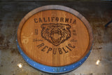 Personalized Reclaimed Wine Barrel Head: Lazy Susan or Wall Art