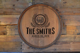 Personalized Reclaimed Wine Barrel Head: Lazy Susan/Wall Art