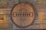 Personalized Reclaimed Wine Barrel Head: Lazy Susan/Wall Art
