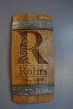 Personalized Family Monogram Wine Barrel Stave Sign