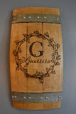 Personalized Family Monogram Wine Barrel Stave Sign