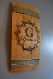 Personalized Family Monogram Wine Barrel Stave Sign