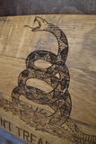 Don't Tread On Me Gadsden Flag Wine Barrel Stave Sign