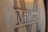 Personalized Reclaimed Wine Barrel Head - Lazy Susan/Wall Art